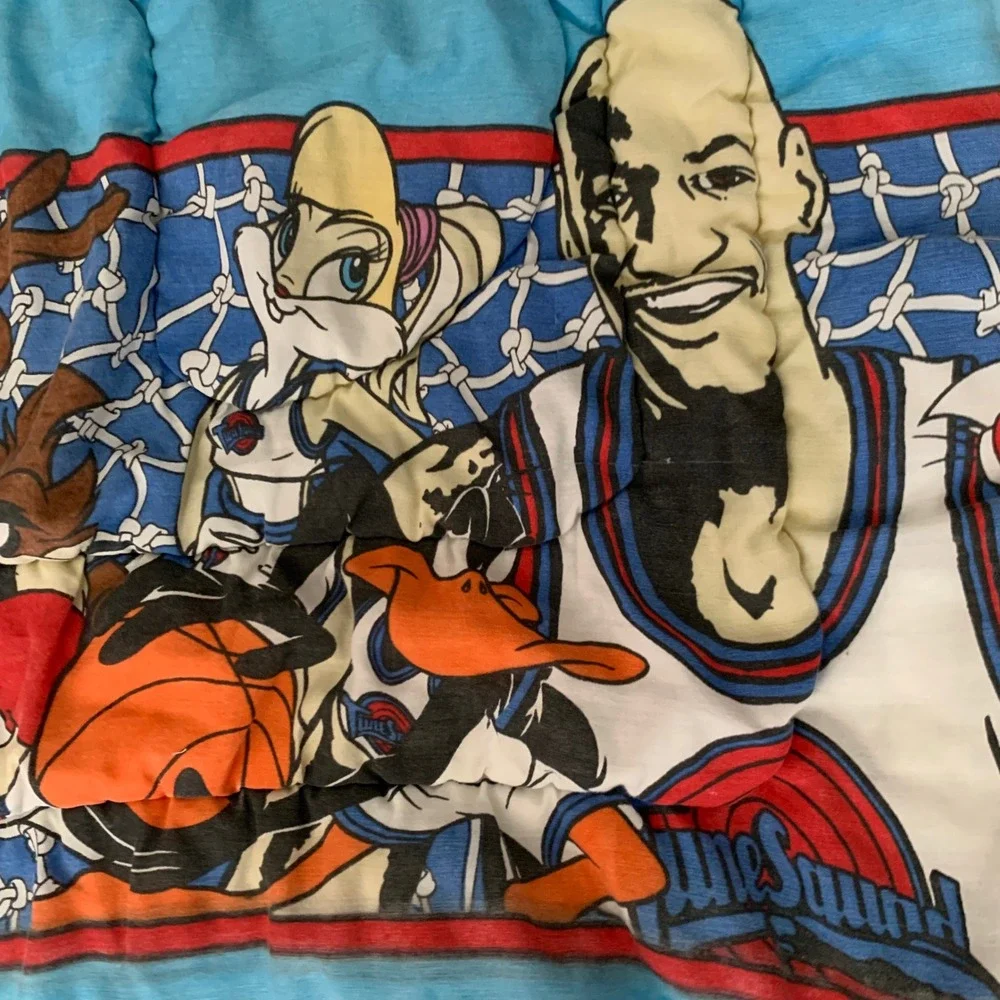 Warner Bros Space Jam Comforter Twin Blue 1996 Vintage Tune Squad Michael Jordan